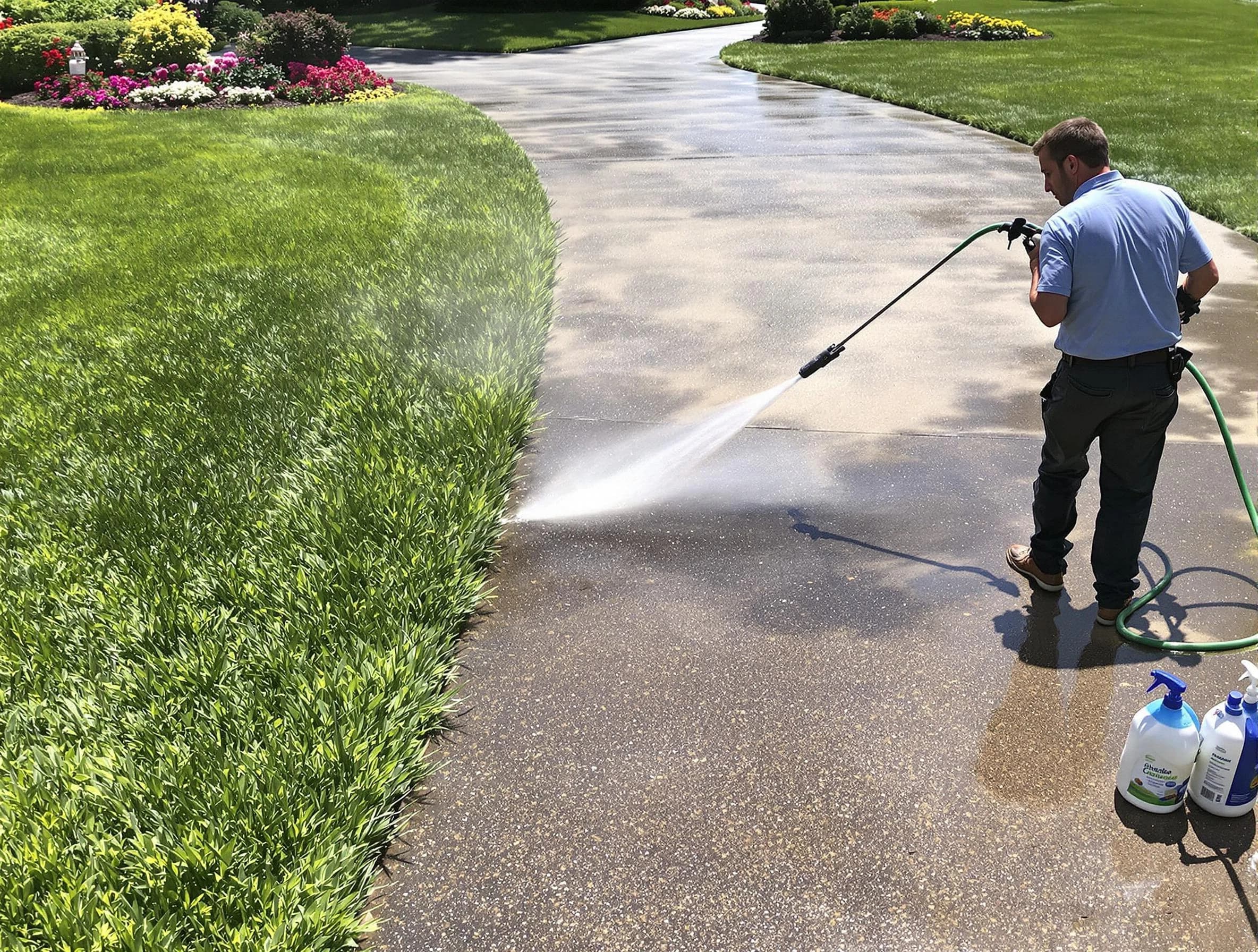 Before and after pressure washing by Cuyahoga Falls Power Washing in Cuyahoga Falls