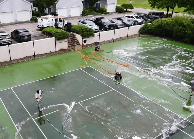 Cuyahoga Falls Power Washing professional cleaning outdoor surfaces at Cuyahoga Falls property